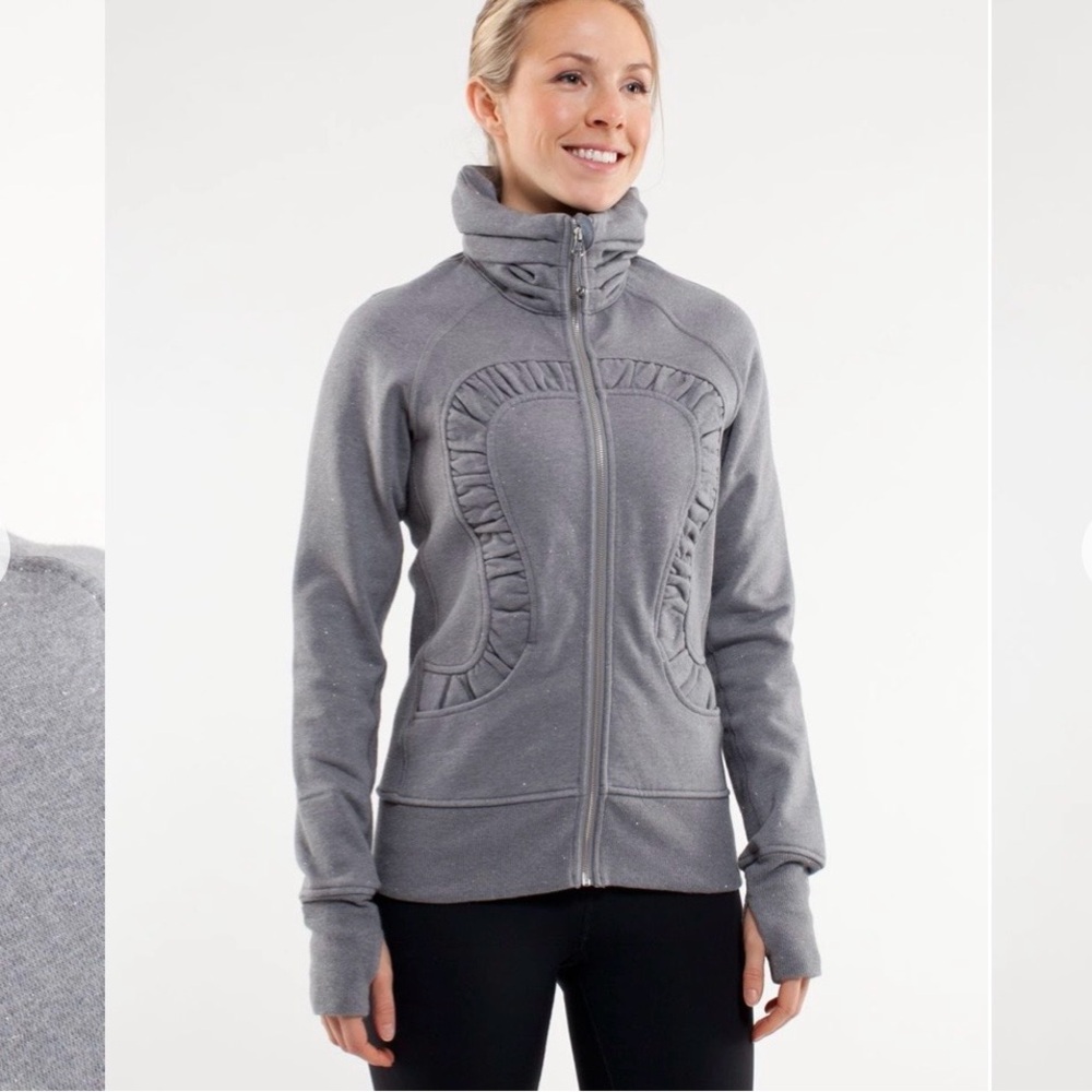 RARE lululemon Gray Glitter Cuddle Up Jacket 6